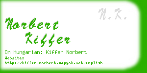 norbert kiffer business card